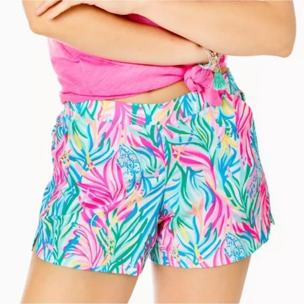 Lilly Pulitzer Bright Tropical Print Bermuda Shorts - Pink, Blue & Green